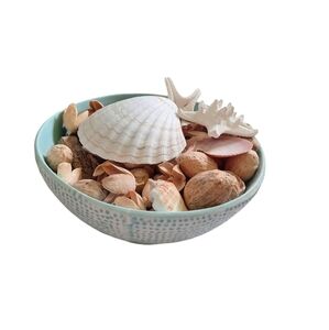 Bouclair accent bowl with pot pourrit‎ shell coastal